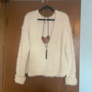 Free People Off-the-Shoulder Cream Sweater